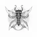gothic style sleeve with snakes, a moth and mandala pattern tattoo design idea