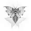 gothic style sleeve with snakes, a moth and mandala pattern tattoo design idea