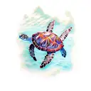 sea turtle  tattoo design idea
