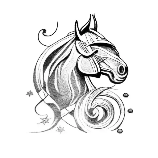 viking horse tattoo design idea