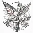 sleeve Christian America patriot breast cancer Alzheimer's golf food family kids   tattoo design idea