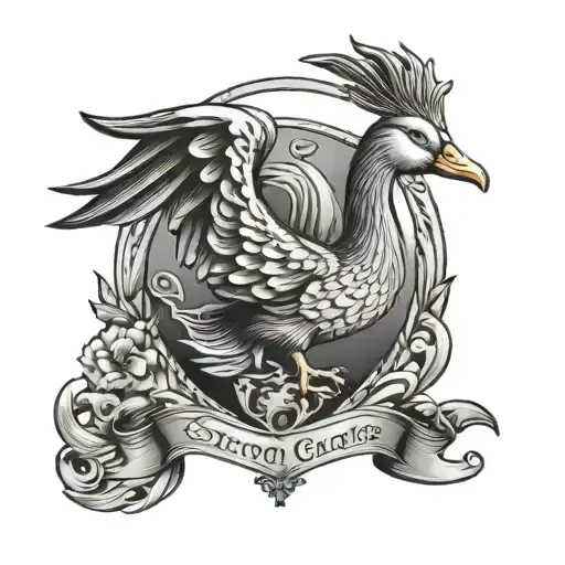 Stewart crest heraldic goose   tattoo design idea