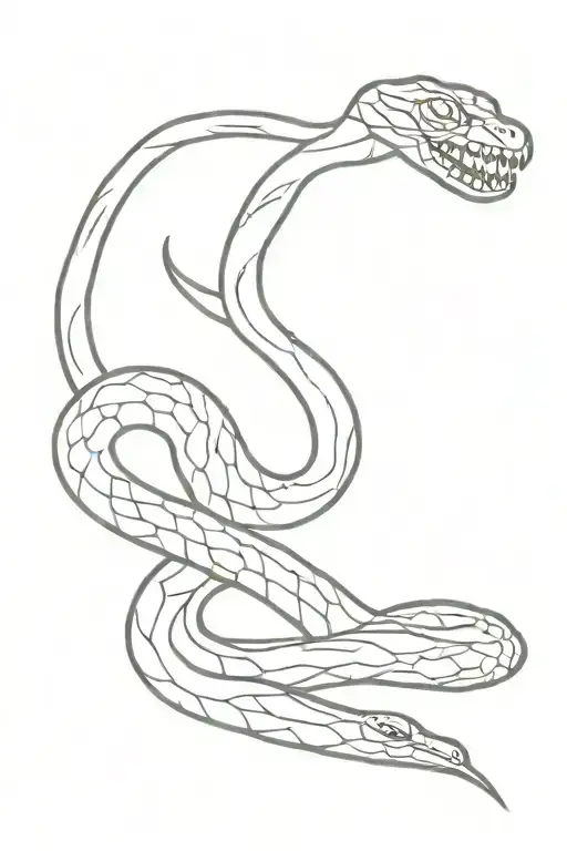snake eye tattoo with the thin snake wrapping with the cobra's extended  beneath it tattoo design idea