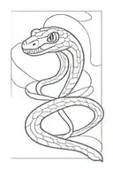 snake eye tattoo with the thin snake wrapping with the cobra's extended  beneath it tattoo design idea