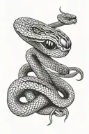 snake eye tattoo with the thin snake wrapping around it a hood that looked like a cobra's extended outwards just beneath tattoo design idea