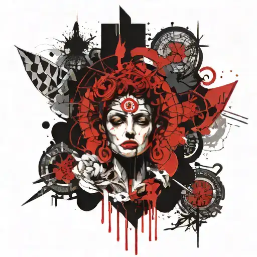 The goddess Themis is blind harsh and cruel summer tattoo design idea