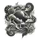 psalm 23:4 lighting storm tattoo design idea