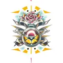 happy bumblebee tattoo design idea