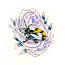 happy bumblebee tattoo design idea