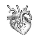 anatomic heart with toxic foxglove (digitalis purpurea l) growing out aorta tattoo design idea