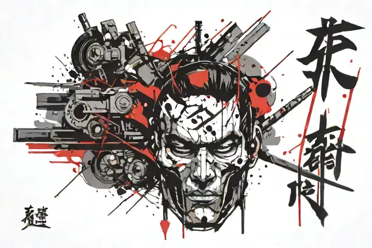 script saying ronin tattoo design idea