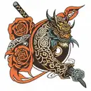 script tattoo ronin tattoo design idea