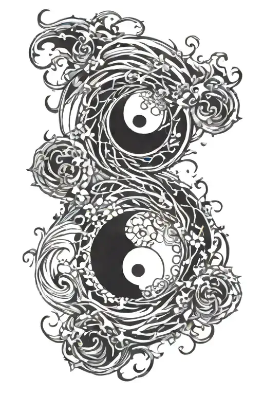 falling in reverse ying yang tattoo design idea
