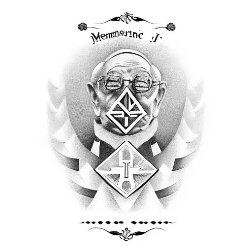 a memorial piece for my grandpa Ricardo that says rest in peace with the date of July the first two thousand twenty one tattoo design idea