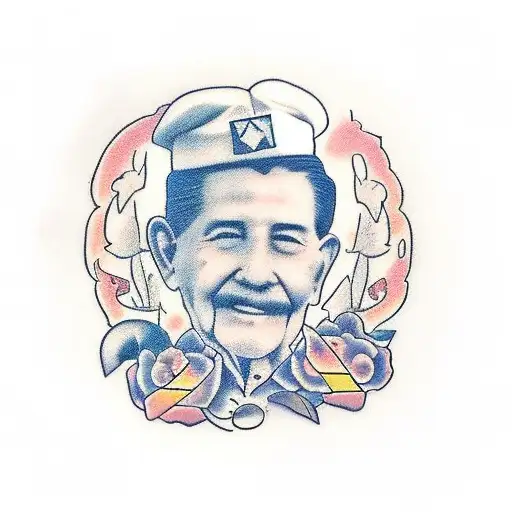 a memorial piece for my grandpa Ricardo that says rest in peace with the date of July the first two thousand twenty one tattoo design idea