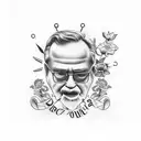 a memorial piece for my grandpa Ricardo that says rest in peace with the date of July the first two thousand twenty one tattoo design idea