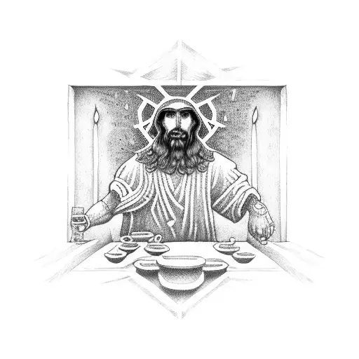 a last supper tattoo design idea