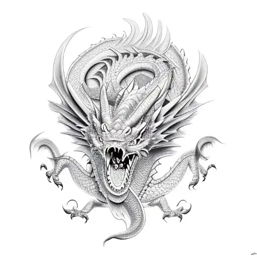 Dragon chino tattoo design idea