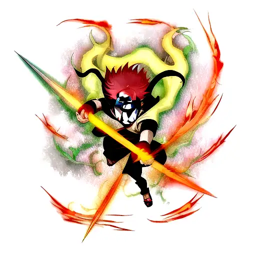 I need a kunai, inside the kunai, superimposed on kurama's face from naruto. It is very important that Kurama is only in tattoo design idea