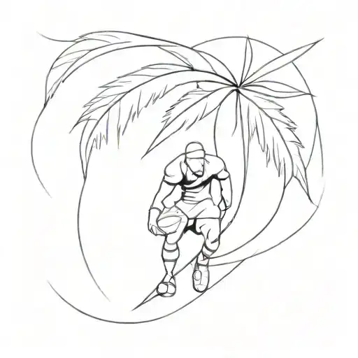 palmier rugby tattoo design idea