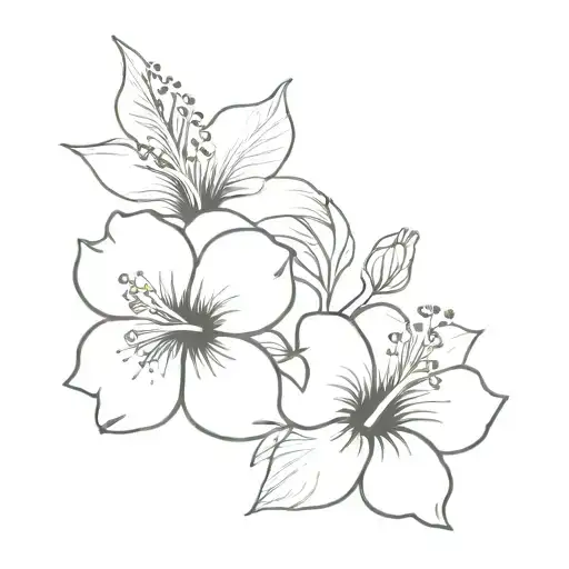 rugby palmier hibiscus tattoo design idea