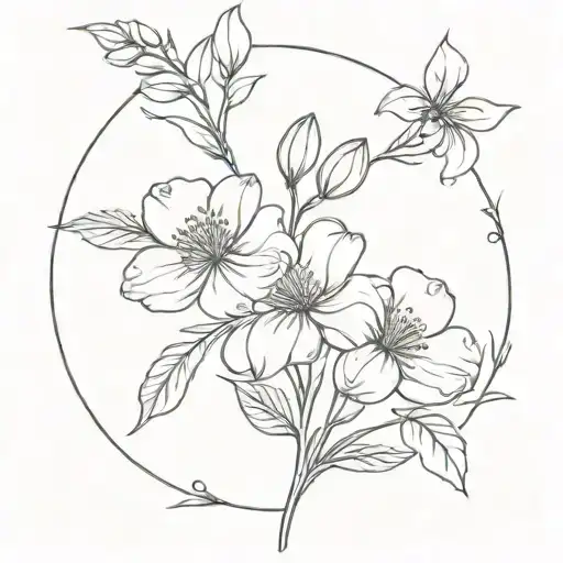 january march april may june birth flower combined into a bouquet tattoo  tattoo design idea