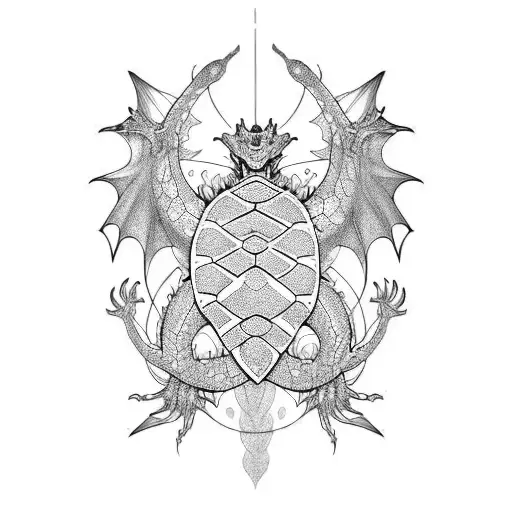 dragon turtle shellback tattoo design idea