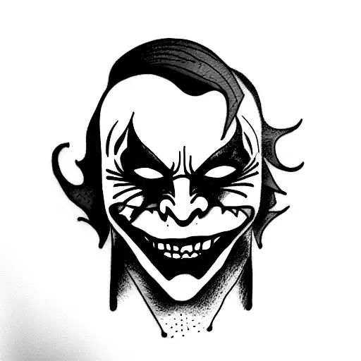 Colored joker tattoo design idea