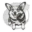Corgi and the numbers 26 07 24 tattoo design idea