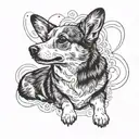 Corgi and the numbers 26 07 24 tattoo design idea