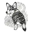 Corgi and the numbers 26 07 24 tattoo design idea