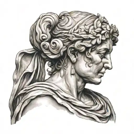 ancient greek city woman sculpture inspired tattoo tattoo design idea