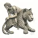 ancient greek city woman sculpture  with her jaguar  inspired tattoo tattoo design idea