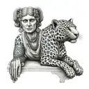 ancient greek city woman sculpture  with her jaguar  inspired tattoo tattoo design idea