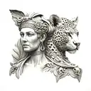 ancient greek city woman sculpture  with her jaguar  inspired tattoo tattoo design idea