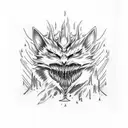 A sketch-style tattoo design showcasing Artorias and Sif  resting in a bonfire,Dark Souls series tattoo design idea