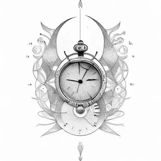 timer with 9 & 25 tattoo design idea