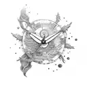 timer with 9 & 25 tattoo design idea