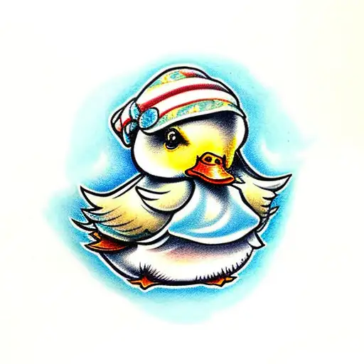 Micro-realistic duck tattoo done on the upper arm.