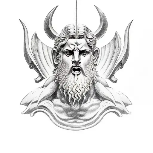 greek mythology ares face only tattoo design idea