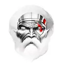 Ares god of war stone face only tattoo design idea