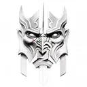 Ares god of war stone face only tattoo design idea