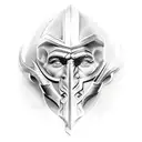 Ares god of war stone face only tattoo design idea