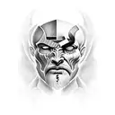 Ares god of war stone face only tattoo design idea