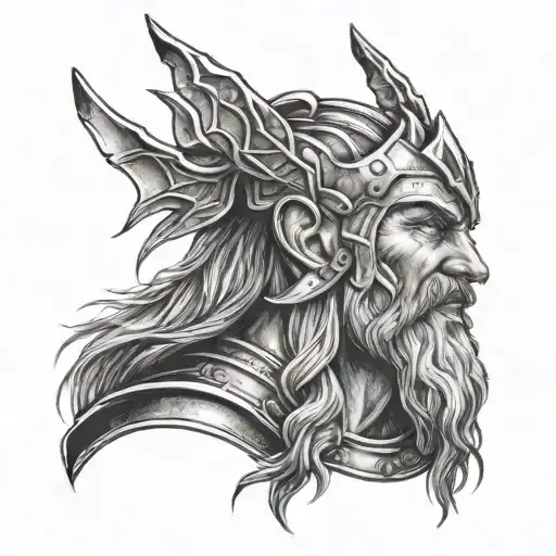 old norse thor god tattoo design idea