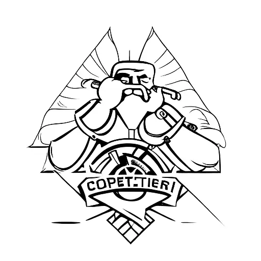 A software developer coding on a communist flag tattoo design idea