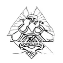 A software developer coding on a communist flag tattoo design idea