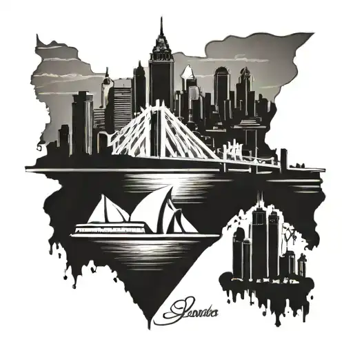 Cincinnati skyline tattoo design idea