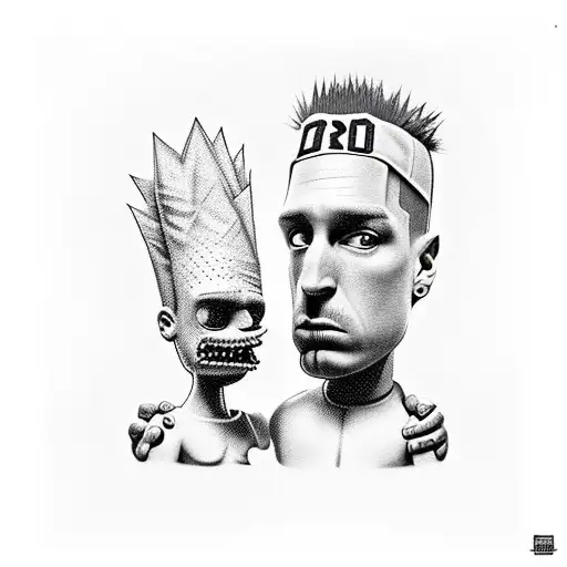 bart simpson eminem tattoo design idea