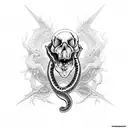 Snake goth skull tattoo design idea